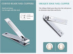 Nail Clipper Set, 6 Pcs Toenail Clippers, Stainless Steel Fingernail Clipper, and PU Leather Manicure Set, Purse Essentials Travel Nail Kit Gift Ideas