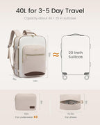 LOVEVOOK 40L Travel Backpack for Women & Men, Airline Approved Carry On Luggage with 3 Packing Cubes, TSA Overnight Bags, Waterproof Personal Item Bag, Weekender Essentials Backpacks fits 17" Laptop