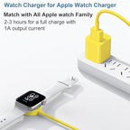 Fast Charger for Apple Watch Charger, 3.2FT Wireless Fast Charging Cord with Wall Chargers Plug Block Compatible with Apples Watchs Series 10/9/8/7/SE/6/5/4/3/2/1（Yellow）