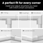 Cord Covers for Wires on Wall - 300in Cable Management Cable Hider - Cord Hiders for TV On Wall - Paintable Cable Concealer - Wire Covers for Cords - 20X (L16 x W0.95 x H0.5) - Medium | White