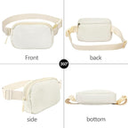 Fanny Pack Crossbody Bag for Women and Men, Belt Bag for Hiking Bum Bag with Adjustable Strap,Casual Cell Phone Pouch?Waist pack for Running Workout Sports Travel Off White