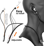 Compatible with for Airpods Pro 3 Strap, Silicone Anti-Lost Neck Strap Wire Cable Connector Sports Neckband for Airpod Pro 3/2/1, Airpods 4, 3, 2, 1, Black with White