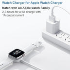 Fast Charger for Apple Watch Charger, 3.2FT Wireless Fast Charging Cord with Wall Chargers Plug Block Compatible with Apples Watchs Series 10/9/8/7/SE/6/5/4/3/2/1（White）