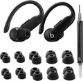 10 Pairs for Beats Powerbeats Pro 2 Ear Tips with Cleaning Kit, Non-Slip Soft Silicone Fit in Case Beats Earbuds Replacement Tips for Beats Powerbeats Pro 2 - Jet Black