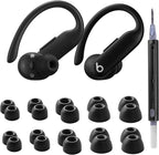 10 Pairs for Beats Powerbeats Pro 2 Ear Tips with Cleaning Kit, Non-Slip Soft Silicone Fit in Case Beats Earbuds Replacement Tips for Beats Powerbeats Pro 2 - Jet Black