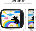 2 Pack Luggage Handle Wrap with Travel Tags - Non-Slip Protective Cover Soft Handle Grips Covers for Suitcase(Rainbow Cloud Cat)