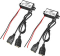 2-Pack DC 12V 20V to 5V 3A USB, Aideepen USB Female DC Converter Adapter Buck Module, for Car Power,Golf Cart Scooters, Motors and DIY(Dual USB Port)