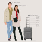 U.S. Traveler Rio Lightweight Softside Rolling Carry-on Suitcase, 4-Wheel Single, Light Gray