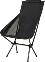 Wind Tour Portable Camping Chair Lightweight Foldable Outdoor Chair for Hiking Camp Backpacking Lawn Beach Fishing Picnic with Carry Bag (High-Back | Black)