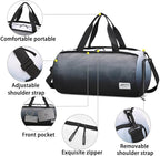 Gym Bags for Men with Side Pocket, 38L Sports Gym Duffle Bag with Wet Pocket&Shoe Compartment, Large Waterproof Sport Duffel Bags for Travel, Sports, Fitness&Workout(Black Gradient)