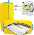 Shoe Washing Machine Bag for Sneakers, 360° Deep Clean Chenille Microfiber Laundry Bag with Hidden Zipper, Reusable Shoe Wash Protector for Running & Tennis Shoes (Yellow)