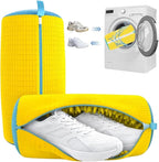 Shoe Washing Machine Bag for Sneakers, 360° Deep Clean Chenille Microfiber Laundry Bag with Hidden Zipper, Reusable Shoe Wash Protector for Running & Tennis Shoes (Yellow)