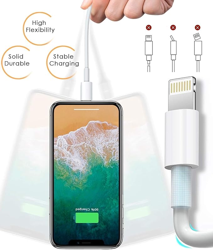 4 Pack [Apple MFi Certified] Apple Charging Cables 3ft, iPhone Chargers Lightning Cable 3 Foot, Fast iPhone Charging Cord for iPhone 14/14Pro/13/13Pro/12/11/11Pro/11Max/ X/XS/XR/XS Max/8, ipad(Black)