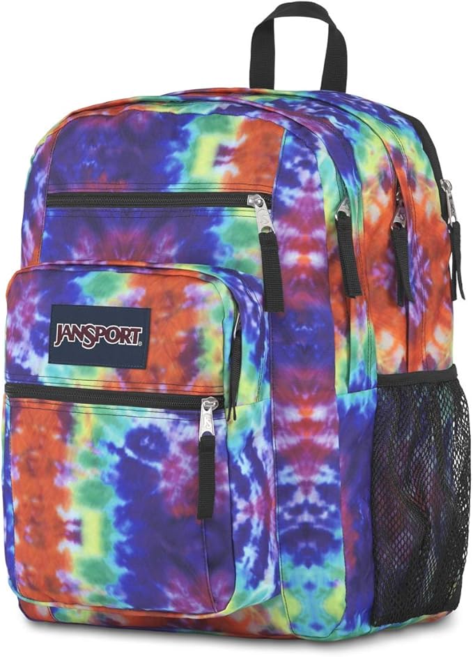 JanSport Laptop Backpack - Computer Bag with 2 Compartments, Ergonomic Shoulder Straps, 15” Laptop Sleeve, Haul Handle - Red/Multi Hippie Days