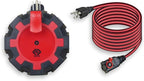 OSKOS 6-Grounded-Outlet Power Hub with Swivel Safety Cover (UL Certified), Outdoor Use, Resettable 15A Circuit Breaker, 25FT Extension Cord with Locking Outlet (ETL Listed). Combo Pack.