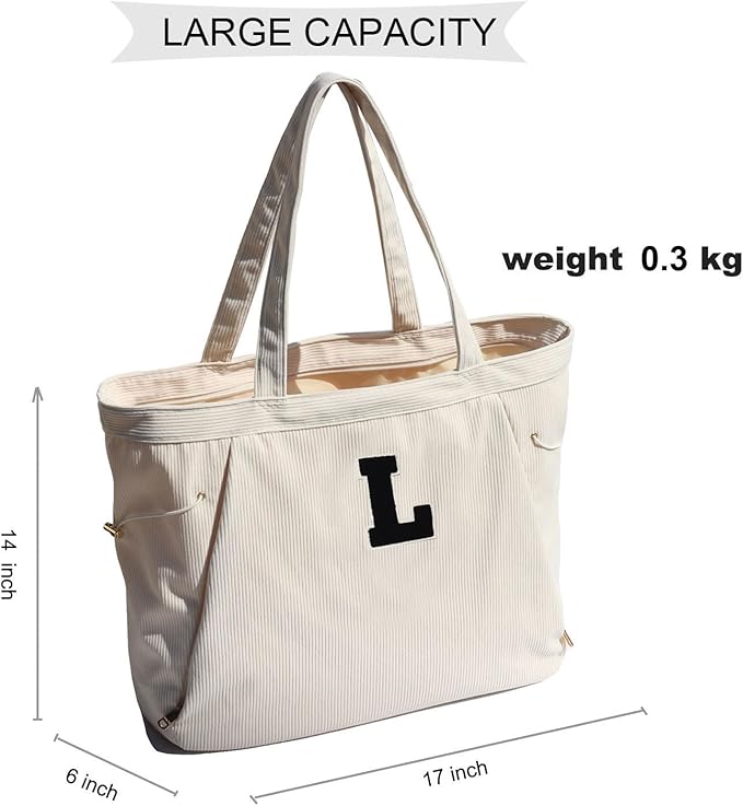ESVAN Corduroy Yoga Tote Bag Gifts for Women Drawstring Yoga Mat Bag for Office Workout Travel Carryall Pilates Gym