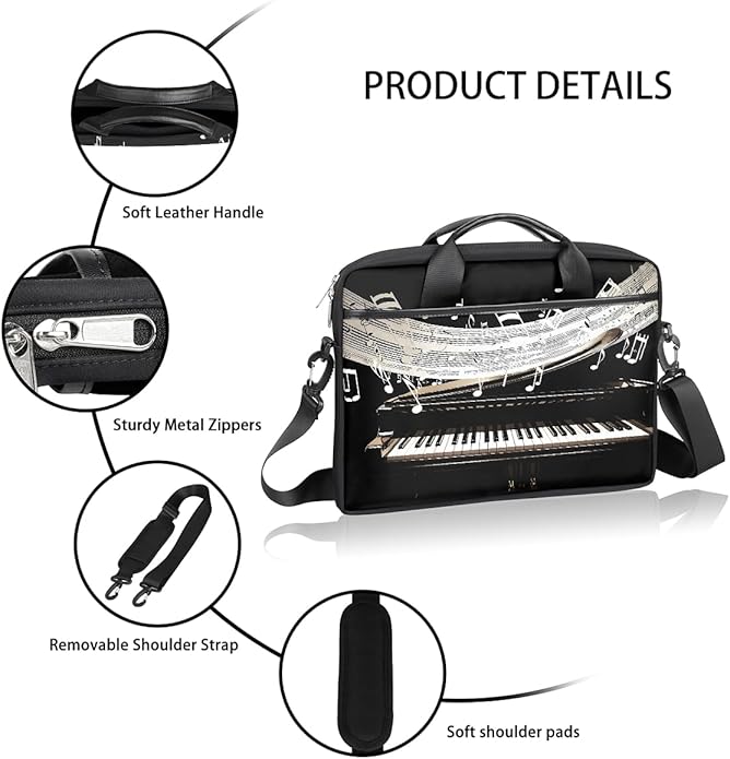Laptop Shoulder Bag for Women Men, Waterproof Computer Case Messenger Bag Briefcase for Business Office Travel