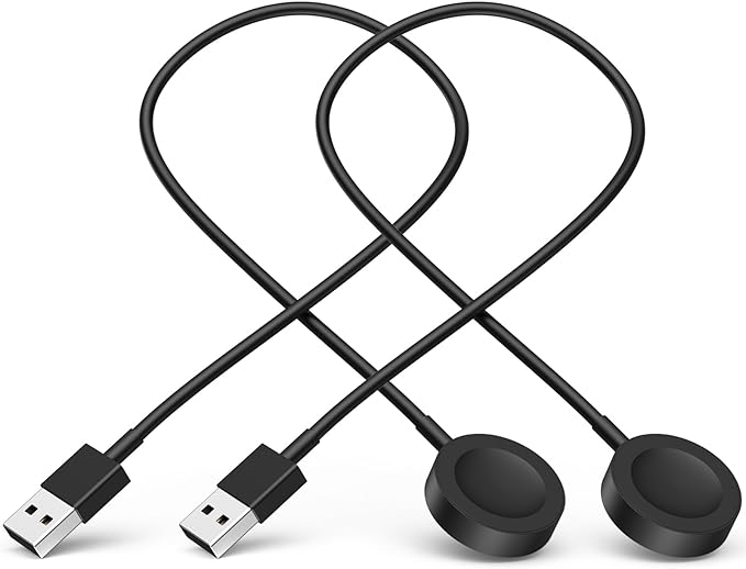 2Pack Short for Apple Watch Charger USB Magnetic Wireless Fast iWatch Charger Portable for Car Compatible with iWatch Ultra/Series 9/8/7/6/SE/SE2/5/4/3/2/1-[1FT/Black]