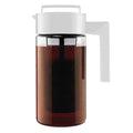 Takeya Deluxe Cold Brew Coffee Maker - BPA-Free Tritan Pitcher with Airtight Leakproof Lid, Silicone Grip Handle, Fine-Mesh Filter - Shatter-Proof, Dishwasher Safe, Made in USA - 1 Quart/White