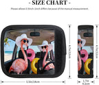 2 Pack Luggage Handle Wrap with Travel Tags - Non-Slip Protective Cover Soft Handle Grips Covers for Suitcase(Funny Flamingos)