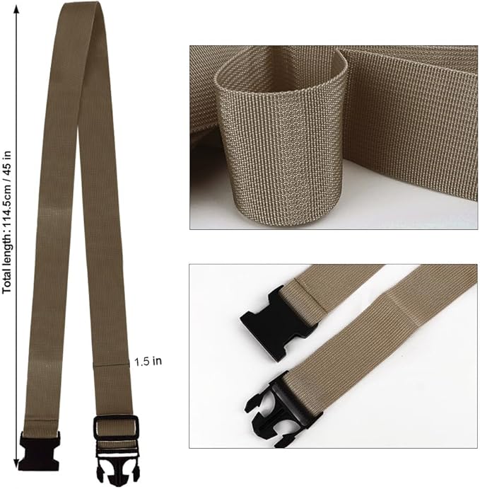 4Pack Luggage Straps for Suitcases, Travel Connector for Carry On Bag, Add Bag to Connect Two Suitcases, Adjustable Belt Attachment Accessories for Connect Your 3 Luggages, Brown