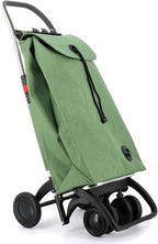 ROLSER I-Max Tweed 4 Wheel 2 Swivelling Foldable Shopping Trolley - Green