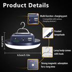 Camping Lights Tent Light 4500 Lumens 45W Rechargeable LED Lantern Magnetic Hanging, Portable USB Outdoor Canopy, Emergency Lights for Home, Lanterns for Power Outages, Ice Shanty Lights（2pcs）