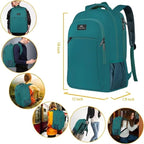 MATEIN Slim Laptop Backpack, Anti Theft 15.6 inch Computer Travel Backpack for Work Underseat Personal Item, Sturdy Water Resistant Daily Rucksack Bag Gifts for Men & Women, Peacock Blue