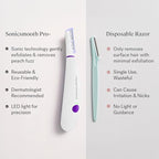 Michael Todd Beauty Sonicsmooth Pro+ Dermaplane Razor for Women Face + Eyebrow Trimmer Dermaplaning System w/LED Light Peach Fuzz Remover -16 Dermaplaning Blades & 2 Microsmooth Exfoliation Tips