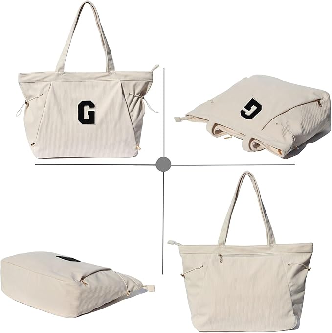 ESVAN Corduroy Yoga Tote Bag Gifts for Women Drawstring Yoga Mat Bag for Office Workout Travel Carryall Pilates Gym