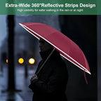 4-in-1 Inverted Travel Umbrella Compact, Automatic Large Umbrellas for Rain & Sun, Portable Windproof Umbrella for Backpack, Reverse Folding Umbrella for UV with Reflective Strips,Lightweight