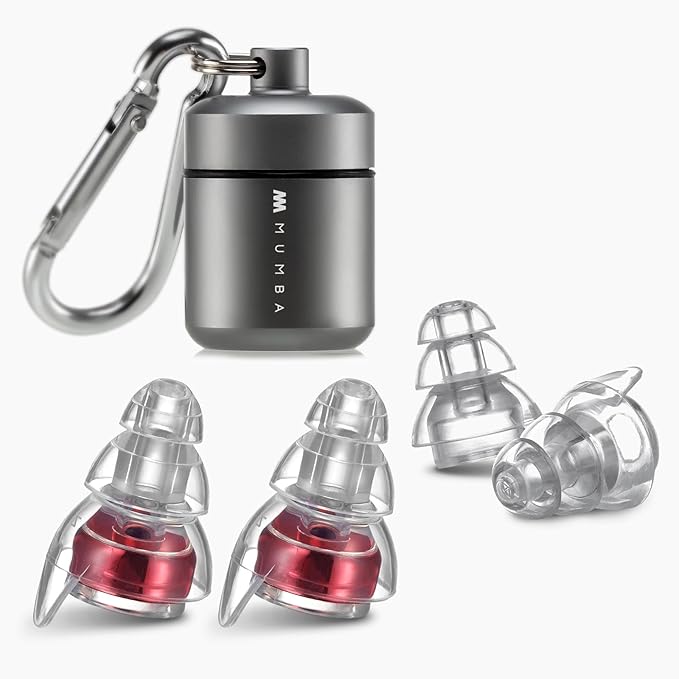 High Fidelity Concert Earplugs, Reusable Musicians Ear Plugs, 24dB Advanced Filter Technology Ear Protection for Music Festivals, DJs, Musicians, Wine Red