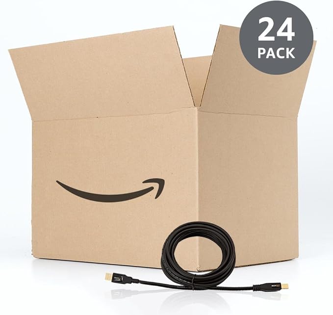 Amazon Basics USB-A to USB-B 2.0 Cable for Printer or External Hard Drive, Gold-Plated Connectors, 16 Foot, Black