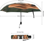 Cowboy Black Hat Western Boots Umbrellas for Rain Portable Travel Umbrellas Lightweight Automatic Windproof Folding Umbrella Compact Outdoor Beach Umbrella for Women, Men