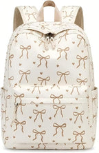 LOIDOU Backpack for Girls School Backpacks Bookbags for Elementary Middle School Women Laptop Backpacks (Bow Tie Brown, L-17)