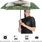 Cowboy Black Hat Western Boots Umbrellas for Rain Portable Travel Umbrellas Lightweight Automatic Windproof Folding Umbrella Compact Outdoor Beach Umbrella for Women, Men