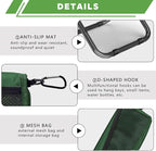 2-in-1 Collapsible Camping Stool & Sling Bag / 220LB Load Capacity Folding Portable Fishing Stool/Collapsible Stool for Camping, Hiking, Fishing, Gardening & Beach Outdoor Activities