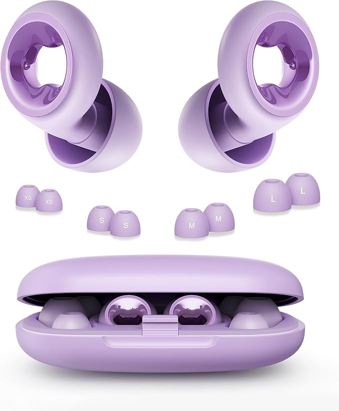 Ear Plugs Noise Cancelling for Sleeping: 45dB Earplugs with 8 Eartips & Ultra-Soft Silicone - Reusable Earbuds for Concerts, Travel, Snoring, Side Sleepers