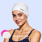 2pcs High Elasticity Silicone Swim Cap for Women and Men, Comfortable Non-Slip Swimming Caps for Long and Short Hair, Durable Waterproof Swim Hats for Adults, Keep Hair Dry
