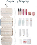 Narwey Hanging Toiletry Bag for Women Travel Makeup Bag Organizer Toiletries Bag for Travel Size Essentials Accessories Cosmetics (Greyish Blue (Medium))