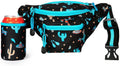 Tipsy Elves Midnight Fiesta Fanny Pack w/Drink Holder - Festive Black Belt Bag - Flexible Secure Attached Beverage Holster