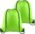PLULON 2Pcs Drawstring Bags Bulk Fluorescent Green Drawstring Backpack String Backpack Cinch Sack Sport Gym Bags for Yoga Traveling Outdoor Sports