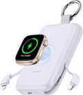 RORRY CharmGo Portable Charger, 10000mAh 20W Fast Charging Portable Charger Power Bank with Built in Cables, Travel Battery Pack for iPhone 17/16/15/14/13/12 and Apple Watch, Purple