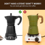 LAOION Cafetera Espresso Maker, 6 Cup Portable Coffee Machine, 300ml Portable Cafeteras Electricas Modernas, Electric Moka Pot with Detachable Base & Overheat Protection, Coffee Gift for Home Travel