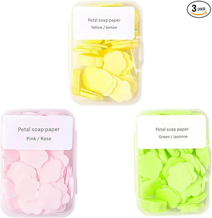 300pcs Portable Hand Washing Soap Sheets, Scented Mini Soap Sheets, Disposable Soluble for Outdoor Travel, Camping, Hiking (Mix)
