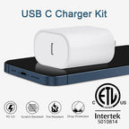 CXX Charger for iPhone 20W Fast Charging [MFi Certified, 2-Pack] USB-C PD Block & 6FT Cable Compatible with iPhone 14/13/12/11/Pro/Plus/Max/Mini/SE, iPad & More