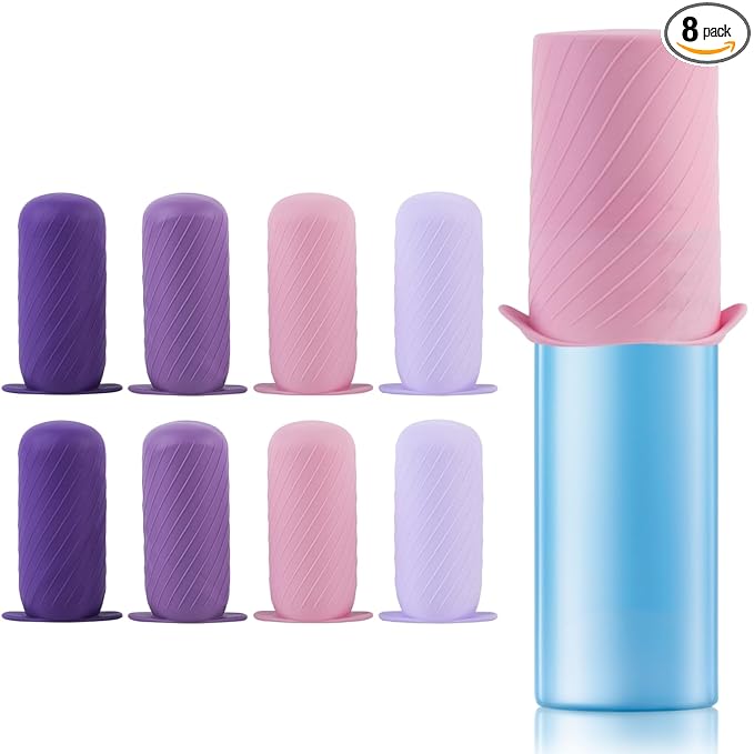 Mrsdry Bottle Covers for Travel, Leak Proofing, Travel Size Container Silicone toiletry sleeves, Leak Locks Travel Accessories for Shampoo Wash Body Bottles and other beauty and personal care(8pcs)