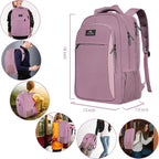 MATEIN Personal Item Backpack 18 * 14 * 8, Underseat 15.6 inch Travel Laptop Backpack for Women, Sturdy Water Resistant Slim Daypack College Computer Bag Gift, Dark Purple