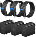 iPhone Fast Charger 3+3Pack 20W USB C Wall Charger with 10FT Fast Charging Cable Compatible with iPhone 14/13/12/11/Pro/Pro Max-Black