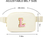 Gitus Personalized Gifts Birthday Gifts for Girls Fanny Pack Cross Body Bags with Initial Letter Preppy Stuff Gifts for Her Girlfriend Wife Sister Friends Mom (Ivory-L)